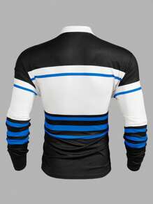 Manfinity Homme Men's Polo Shirt Long Sleeve, Casual & Fashionable, Suitable For Summer