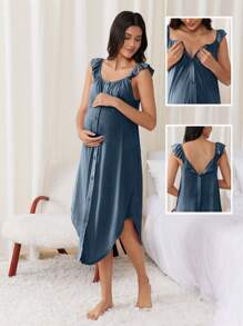 SHEIN Hebammen Krankenhauskleid für Geburt und Entbindung