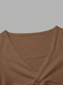 Calvaya Women's Solid V-Neck Short Sleeve Casual T-Shirt