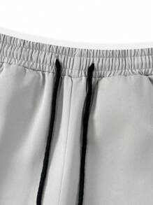 Manfinity Homme 男士成熟休闲工装裤，松紧腰带和袖口，纯色腰带宽松绳紧身裤，适合日常户外徒步旅行，适合朋友、丈夫、男朋友的礼物