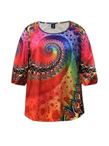 EMERY ROSE Camiseta de manga larga y cuello redondo de talla grande, minimalista y de moda, adecuada para el verano - Multicolor - Ver 3