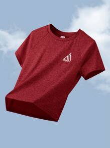 SHEIN Tween Boy Colorblock Pattern T-Shirt And Shorts 2 Pieces Sportswear Set - Red - View 8