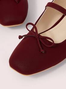 CUCCOO DOLLMOD Women'sCute Flat Dance Shoes For Students - Burgundy - View 7