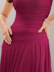 Modelyn Women's Solid Color Simple Daily Sleeveless Dress Long Evening Dresses - Red Violet - View 8