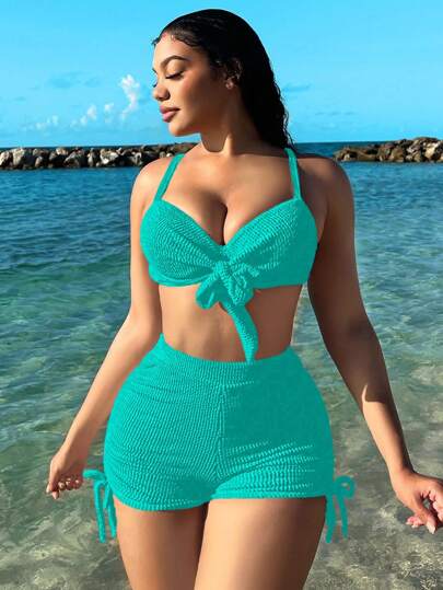 Swim SXY 女士纯色比基尼套装，适合度假和海滩