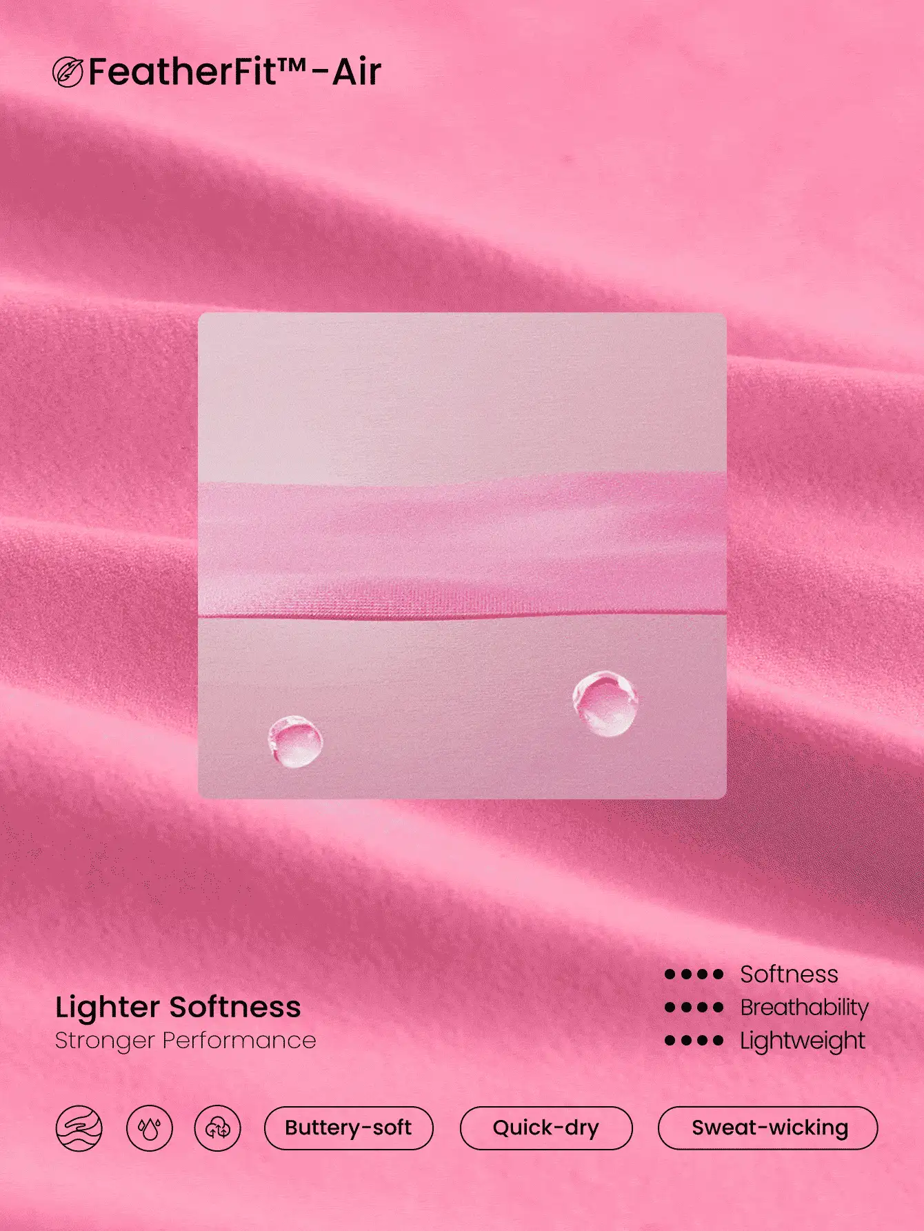 GLOWMODE FeatherFit™-Air Peekaboo Adjustable Racerback Square Neck Pocket Anti-Slip Powerful Dress With Built-In Shorts Light Support Low Impact Yoga Pilates Studio Summer Quick Dry Moisture Wicking - Pink - View 6