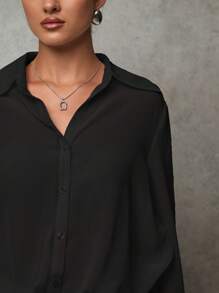 SHEIN BAE Robe-chemise blanche sexy courte avec boutons pour femmes, automne-hiver. Robe élégante, robe de bal, costume ajouré, robe sexy, vêtements d'automne pour femmes, robe de costume de fée, robe de pirate
