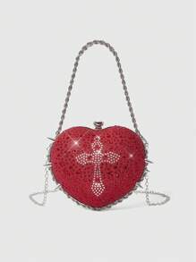 ROMWE Goth Fashionable Party Glitter Heart Handbag