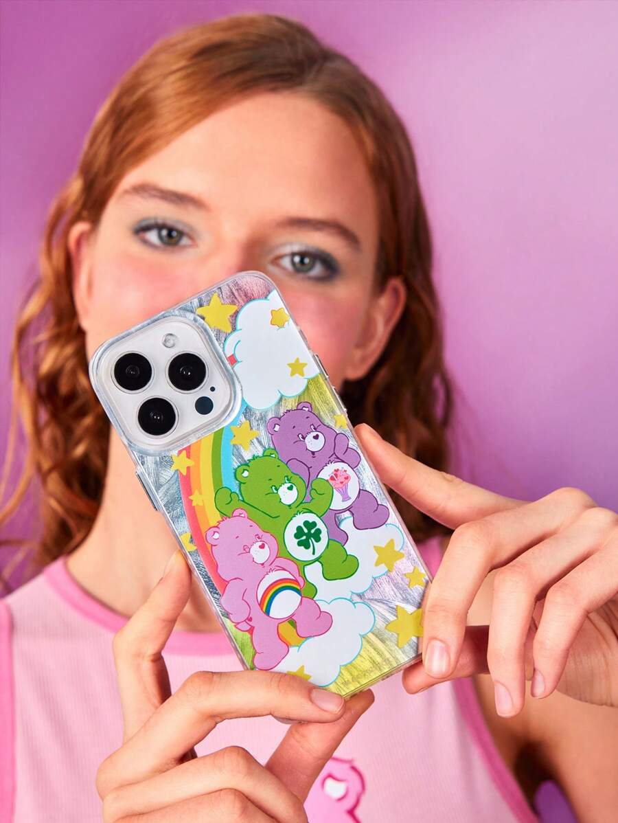 SHEIN X Care Bears Fashionable Cute Bear Print Phone Case, Compatible With Iphone, - Multicolor - View 1