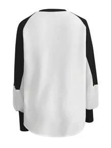 Women's Standard Size Casual Round Neck Long Sleeve Blouse, Spring/Summer
