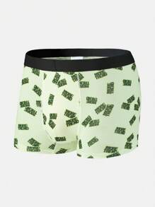 Set de 3 bóxers tipo brief casuales con estampado de letras para hombres - Multicolor - Ver 3