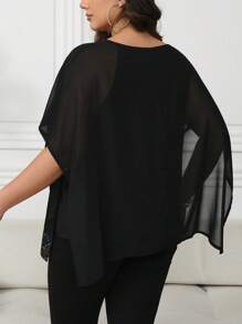 Rometta Chemise élégante avec empiècement en mousseline de soie et décoration de feuille d'or, style européen confortable et