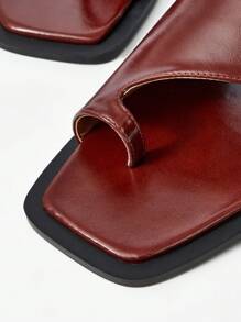MOTF PREMIUM COMFORTABLE CASUAL FLAT SANDALS SLIP-ON MULE SLIPPERS FOR DAILY WEAR SUMMER SHOES - Brown - View 5