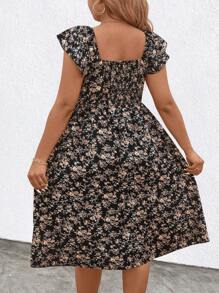 SHEIN Clasi Vestido informal con estampado floral Ditsy para mujer talla grande