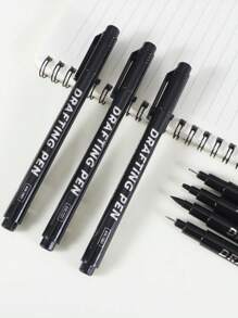 SHEIN 6pcs/9pcs/12pcs Waterproof Quick-Drying Technical Drawing Pens Set For Sketching, Cartooning, Graphic Design And Handwriting