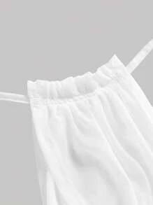 SHEIN MOD 女士白色露背鱼尾下摆长裙、舞会礼服、秋季连衣裙 - 白色 - 查看 4