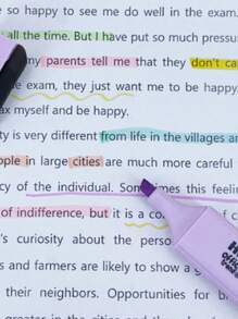 SHEIN 6pcs Macaron Color Highlighter Pen Set For Students, Fresh Color Tone Back To School