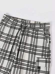 Manfinity Homme Men Plaid Flap Pocket Drawstring Waist Cargo Shorts Men Shorts Casual - Multicolor - View 6