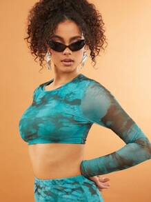 NYA SZN Top de malha de manga comprida para festivais de verão, música, férias, brunch de primavera, Páscoa, praia e carnaval. Ideal para mulheres. - Multicolorido - Ver 1