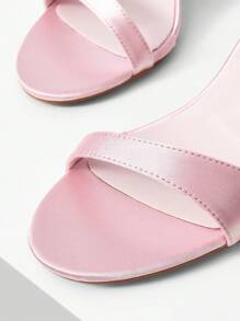 MOTF PREMIUM Sandal hak tinggi wanita elegan dengan tali pergelangan kaki, gaya minimalis untuk musim panas, cocok untuk Natal, musim semi, dan musim panas. - Berwarna merah muda - View 6