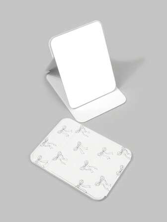 Kawaii Minimalist Style Large Folding Vanity Mirror, Portable Pink Butterfly Decorated Makeup Mirror, Gift