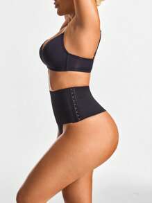 SHEIN Shape 2 paquetes de moldeadores de cintura alta tipo tanga, modeladores corporales que levantan el trasero con cierre ajustable de 3 niveles, control de abdomen y cintura