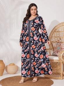 Al Najma Váy Maxi Tay Dài Abaya Cỡ Lớn, Tối Giản & Thời Trang Cho Mùa Hè - Nhiều màu - Xem 4