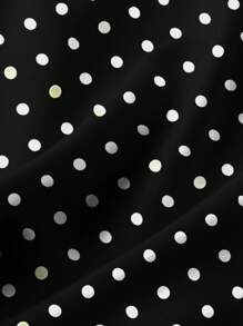 EMERY ROSE 大尺碼女士波點印花長袖休閒寬鬆襯衫連衣裙，春夏