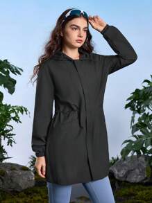 In My Nature In My Nature Women's Solid Long Sleeve Zip-Up Hooded Outdoor Jacket With Pockets Hiking Women Clothes