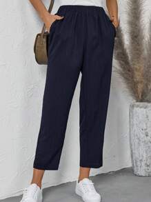 EMERY ROSE Women Casual Solid Color Slim Fit Pencil Pants - Blue - View 6