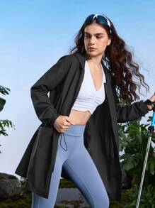 In My Nature Women's Solid Long Sleeve Zip-Up Hooded Outdoor Jacket With Pockets Hiking Women Clothes