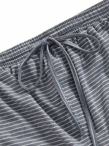 SHEIN 2pcs/Set Maternity Casual Striped Comfy Shorts, Summer - Multicolor - View 8