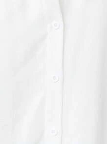 SHEIN Essnce Damen Freizeitanzug in Große Größen, Damen 2 Stücke Anzug, gestreifter Rock, weißes Hemd-Outfit, Damen 2 Stücke Sommerkleid