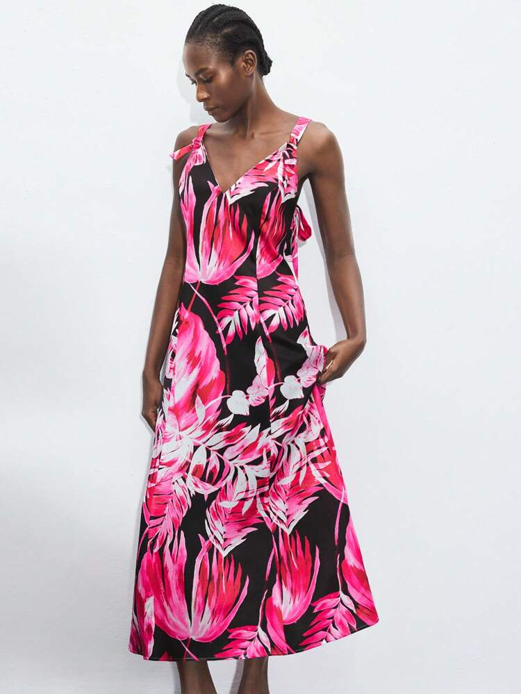 SHEIN Maija Damen Maxikleid mit Spaghettiträgern minimalistischer Mode, geeignet für den Sommer