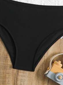 Conjunto de traje de baño de manga larga transparente con encaje para niñas preadolescentes