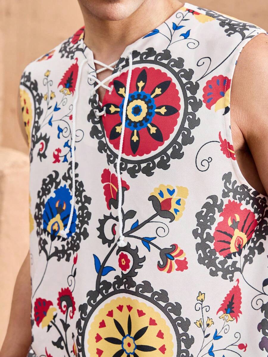 Manfinity VCAY Herren gestricktes, locker geschnittenes, lässiges Ärmelloses Tank Top für den täglichen Gebrauch