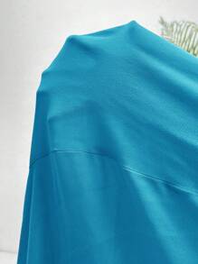 SHEIN LUNE 大码纯色简约时尚裙子，适合夏季 - 薄荷藍 - 查看 7