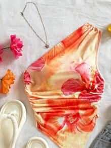 Soleia Blusa romántica con volantes y bajo asimétrico, ideal para vacaciones y citas, primavera/verano - Multicolor - Ver 5