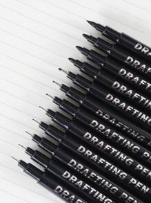 SHEIN 6pcs/9pcs/12pcs Waterproof Quick-Drying Technical Drawing Pens Set For Sketching, Cartooning, Graphic Design And Handwriting