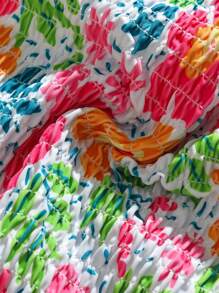 SHEIN Teen Girl Floral Print Bikini Set, Holiday Style, Random Print - Multicolor - View 3