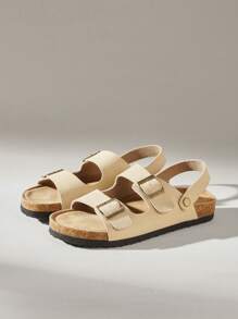 Solecia Women's Fashion Thick Sole Sandals, Minimalist & Stylish, Suitable For Summer - Apricot - View 2