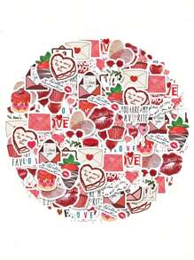 46 件（23*2）丰富的爱情表达，自粘贴纸简约风格精致漂亮的装饰贴纸。适合情侣装饰相册、日记本、杯子、笔记本电脑和手机，表达爱意，贴纸，剪贴簿用品，剪贴簿