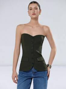 Aveloria Modichic Elegant Sweetheart Neck Ruffle Trim Asymmetric Hem Camisole Top For Women, Suitable For Work