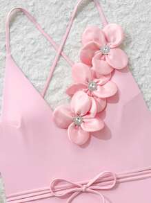 Swim Mod 1 pezzo Costume intero elegante da donna con stampa floreale, outfit adatto per vacanze in spiaggia