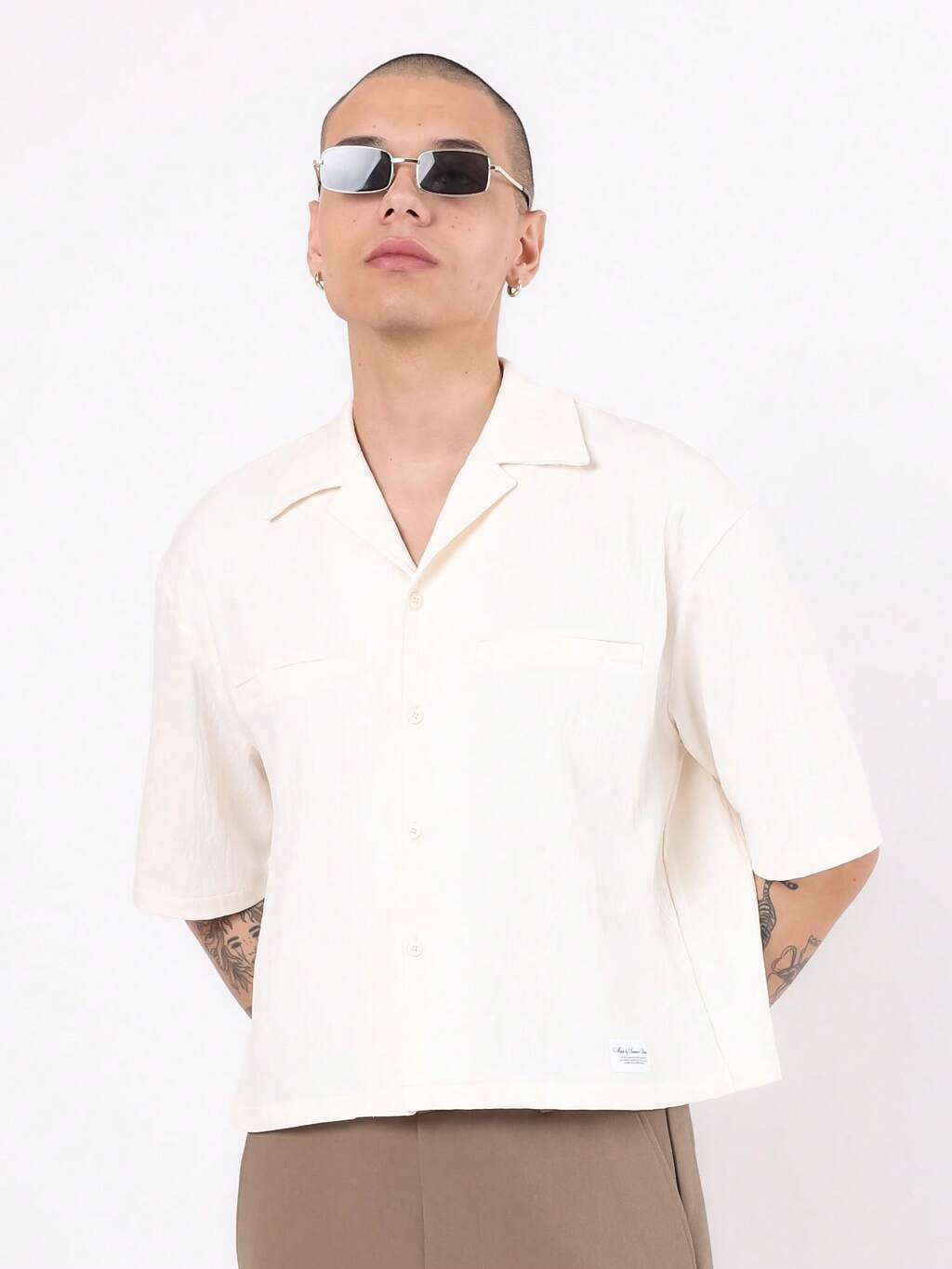 Camicia da campeggio a maniche corte testurizzata