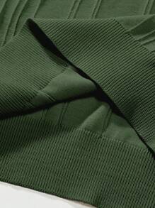 Manfinity Homme Solid Color Knit Short Sleeve Top, Minimalist Fashion, Suitable For Summer - Army Green - View 6