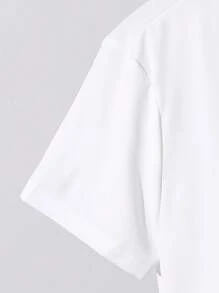 SHEIN Leap Crew 2pcs Kids Tween Boy Casual Modest School Collared Button Down Short Sleeve Loose Shirt With Necktie And Plain Shorts With Suspender Two Pieces Gentleman Outfit Set - Multicolor - View 6