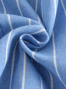 Cozy Pixies Bộ đồ liền thân sọc nhiều màu họa tiết gấu hoạt hình cho bé trai, thoải mái và đa năng - Màu xanh lam - Xem 7