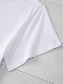Áo thun nữ thường ngày in chữ cái hình quả chanh, mùa hè - trắng - Xem 3