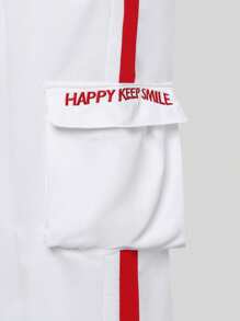 SHEIN Boys' Hip Hop Streetwear Cargo Pants, New Arrival - White - View 8